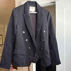 L'AGENCE Charcoal Double-Breasted Blazer